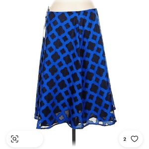 NWT St John Blue and Black Lattice Women's Skirt